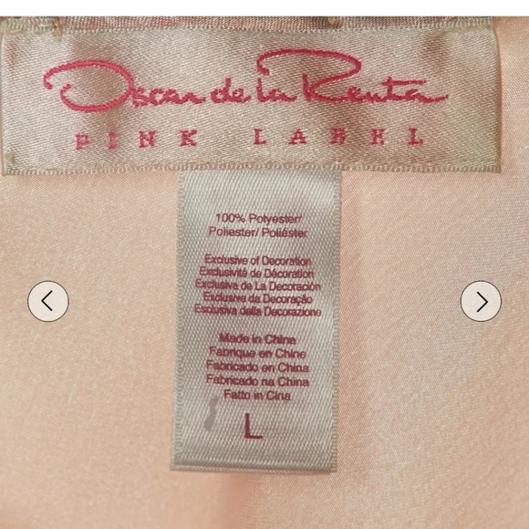 Y2k Oscar de la Renta Cream Satin Ruffle Chemise - Picture 3 of 8